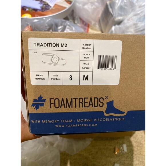 FOAMTREADS PHYSICIAN EXTRA WIDE ORTHOPEDIC ADJUSTABLE SLIPPER BLACK MEN'S NWT 8M - Picture 8 of 12